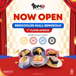Now Open Tom Sushi Bencoolen Mall Bengkulu